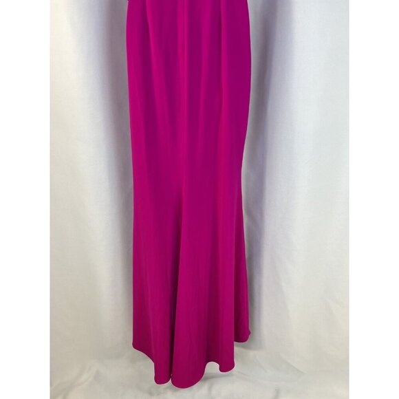 NWT Badgley Mischka Pink Twist Shoulder Detail Gown $650 - Picture 10 of 14